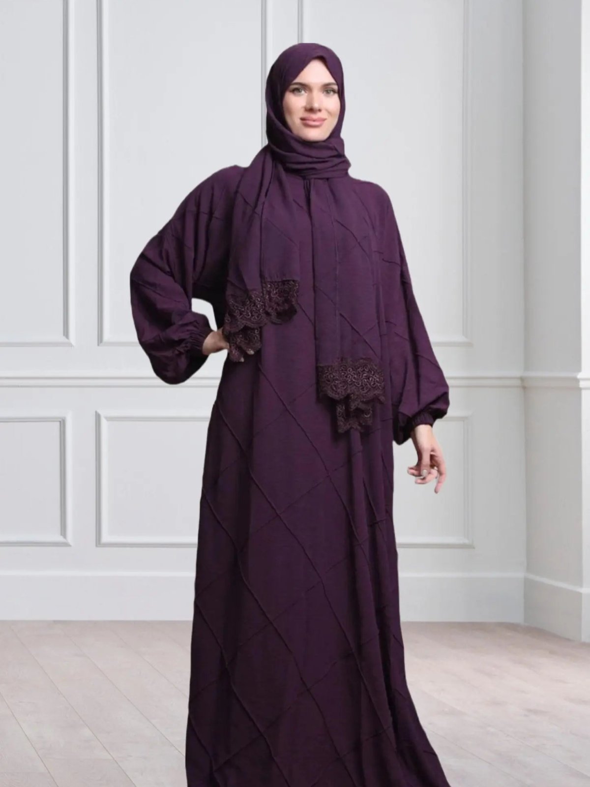 Luxury Textured Prayer Set - Abaya - Modest Essence