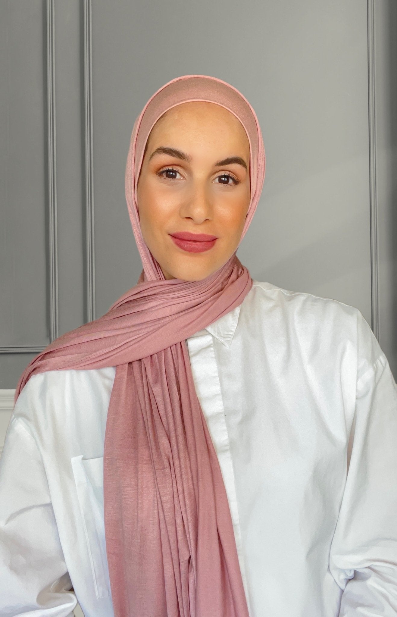 Matching Jersey Hijab Set - Dusty Pink - Modesty Box