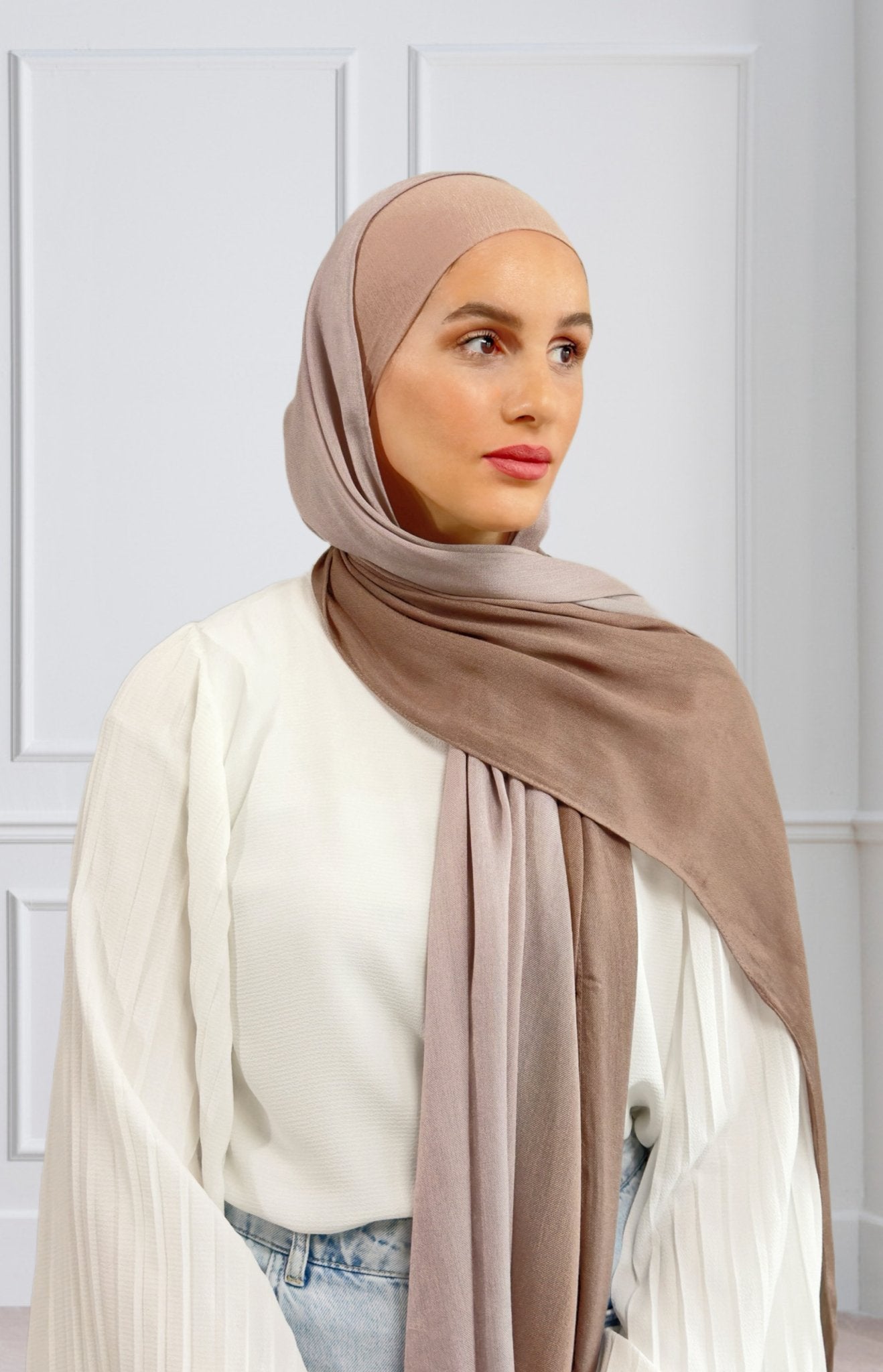 Nude Ombré Linen Hijab - Modesty Box