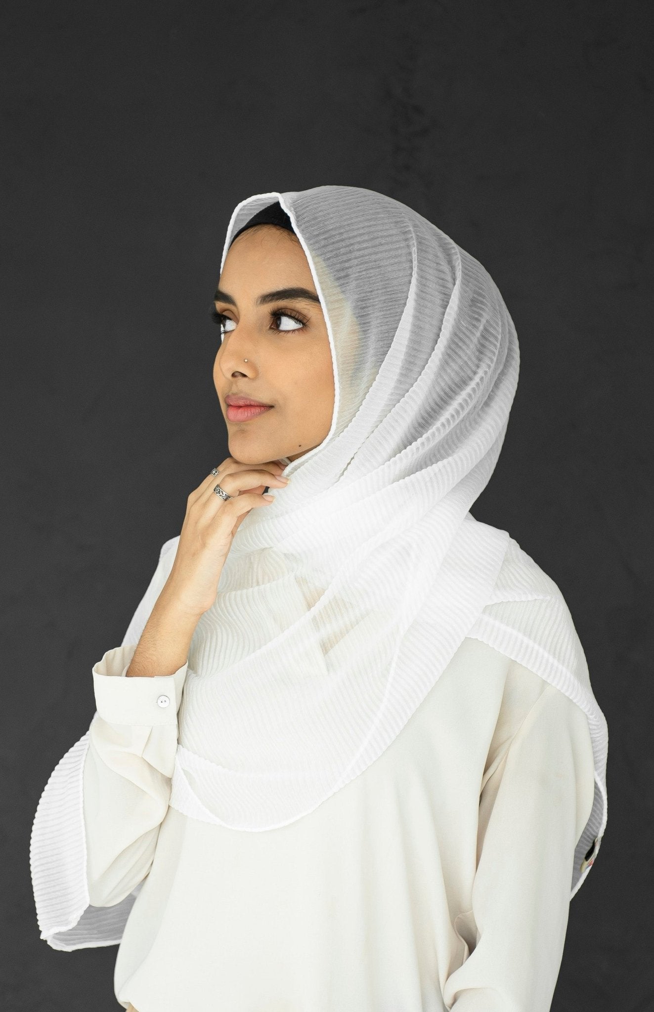 OffWhite Crinkle Cashmere Hijab - Modesty Box