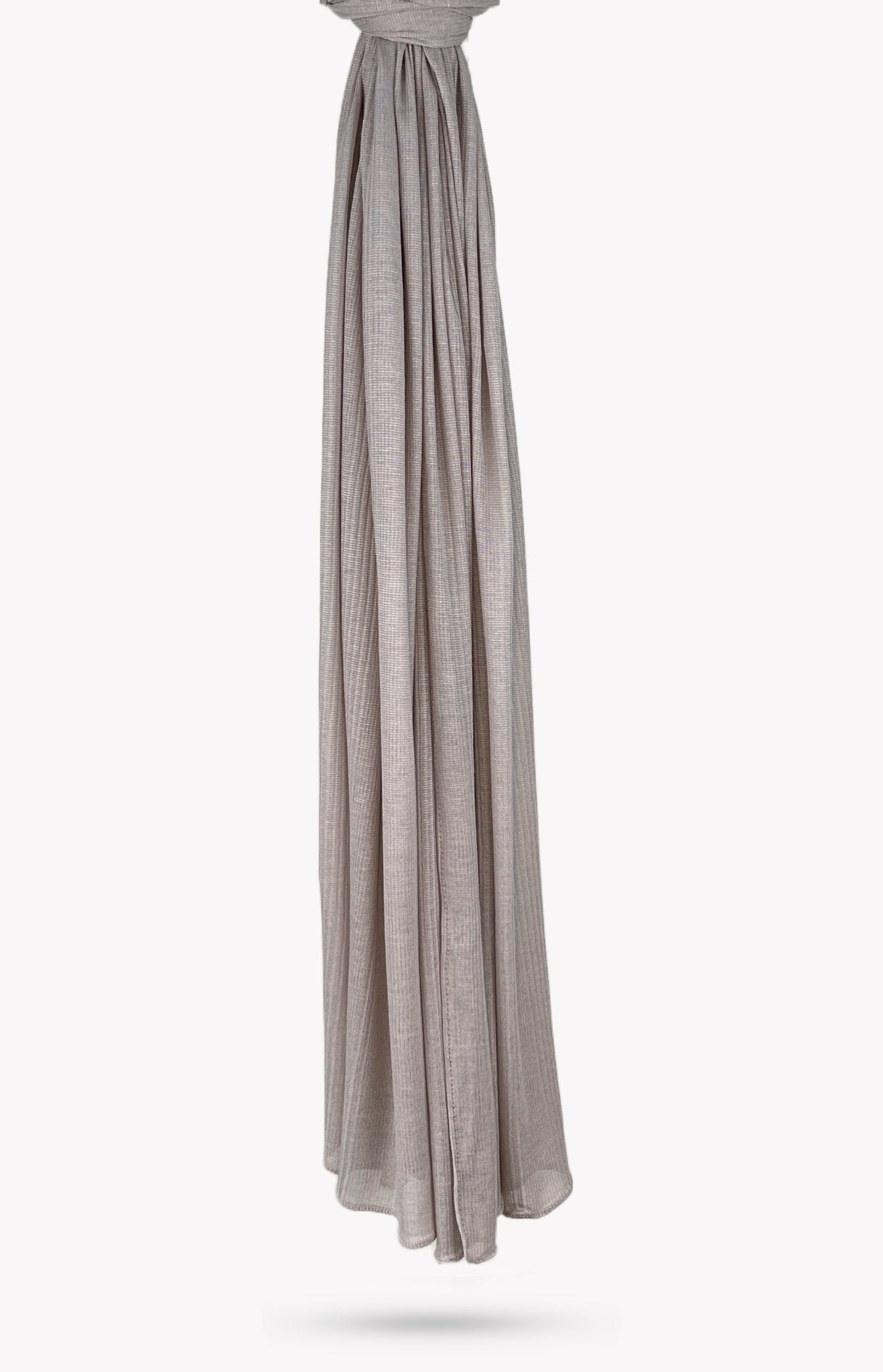 Warm Gray Fine Striped Jersey Hijab - Modesty Box